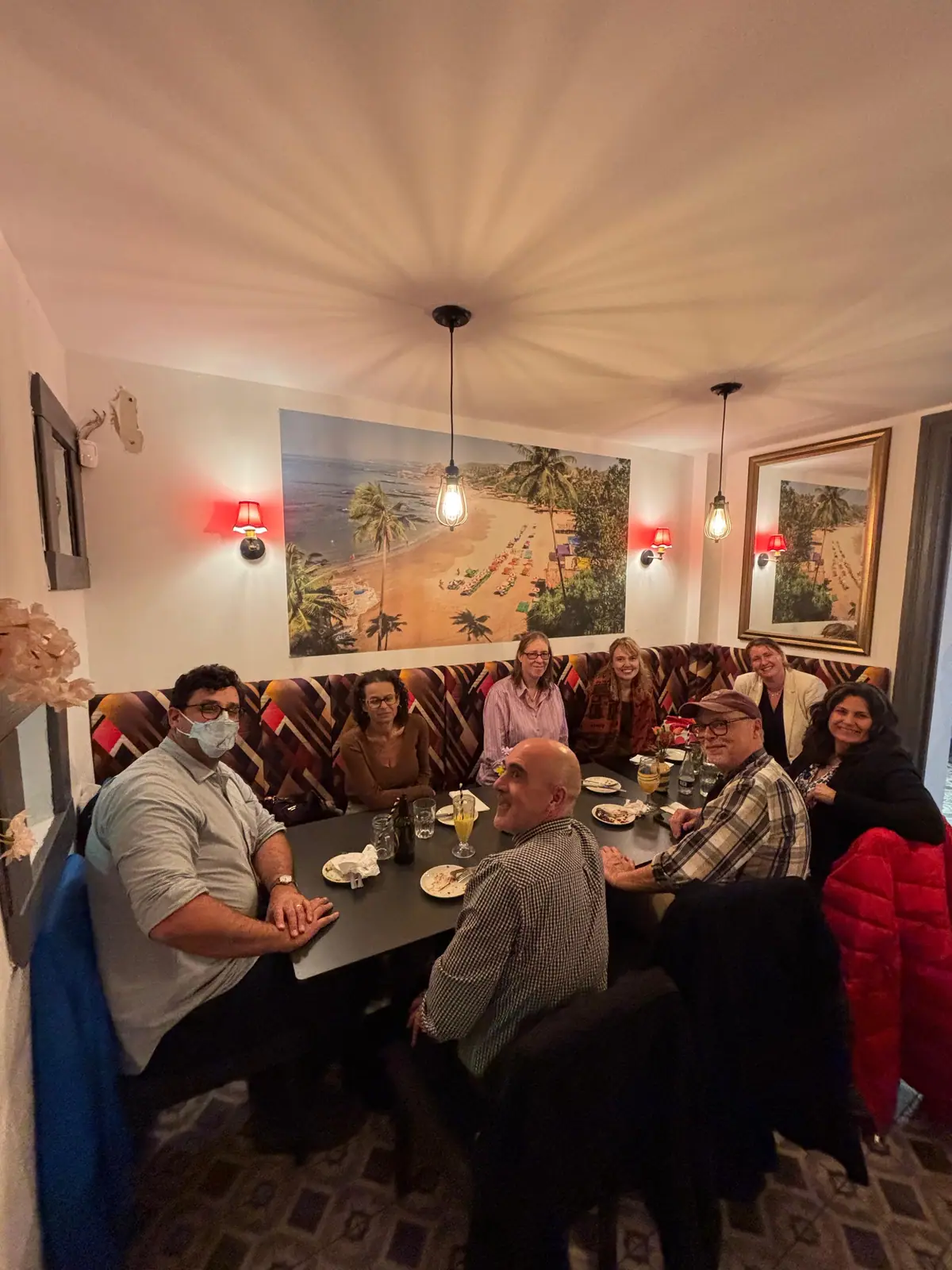 Guests dining together in the Bombay2Goa dining room in Headingley